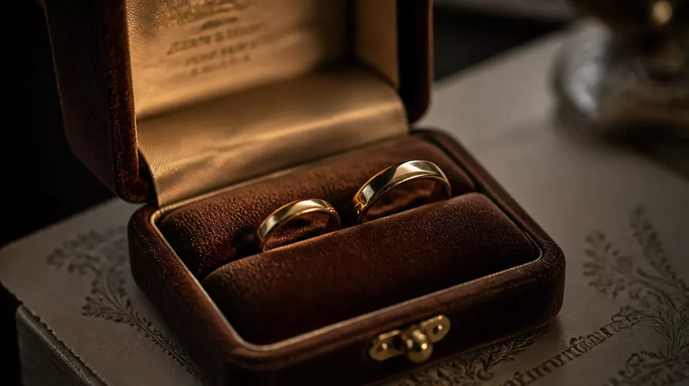 Detalle elegante relacionado con alianzas de boda