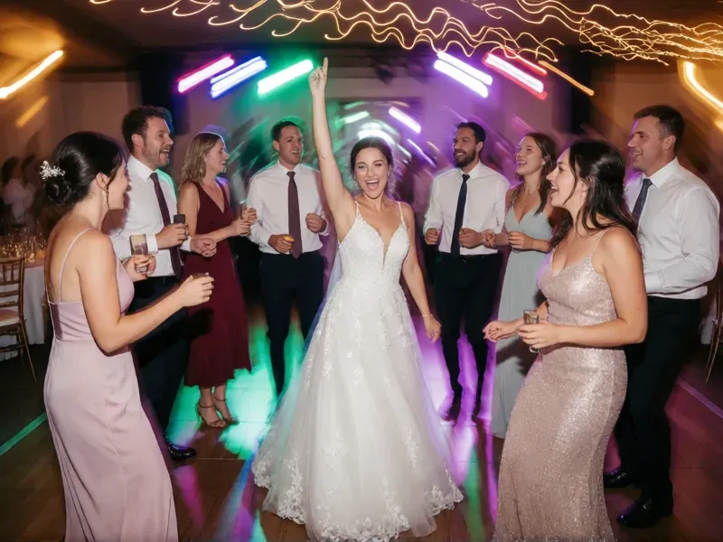 invitados celebrando en la fiesta de una boda