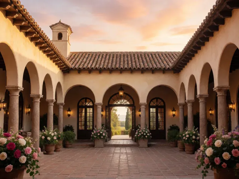 elegant Spanish wedding venue courtyard