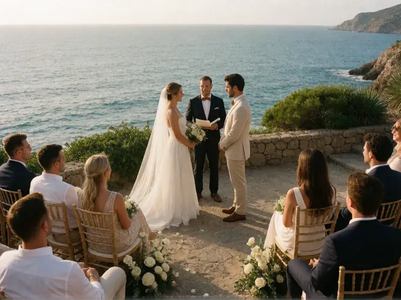 small destination wedding in Spain by the sea