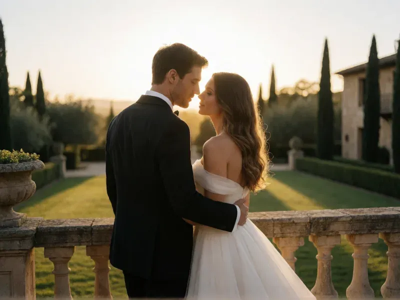 couple portrait at a luxury Spanish wedding