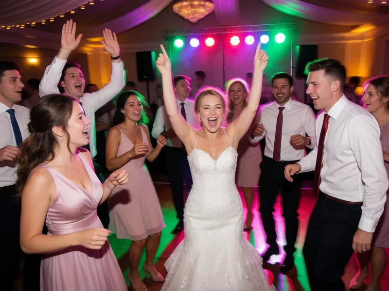 invitados bailando en la fiesta de una boda