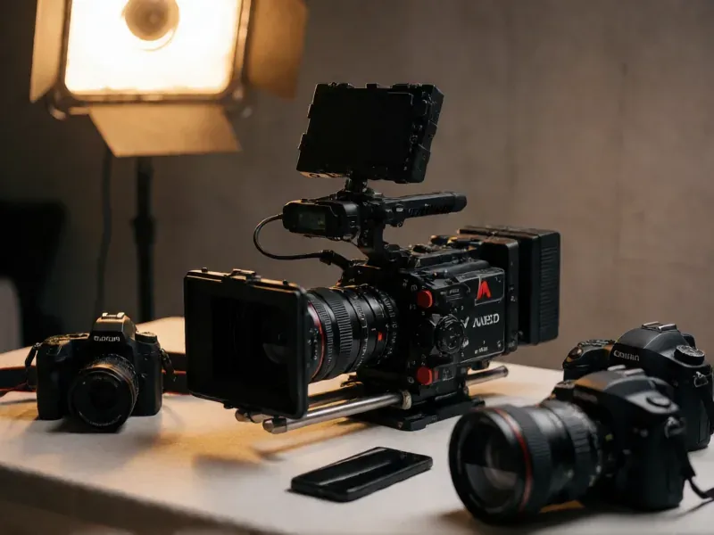 equipo de cámara de un videógrafo de boda