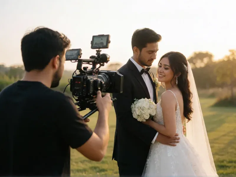 videógrafo grabando una sesión de preboda