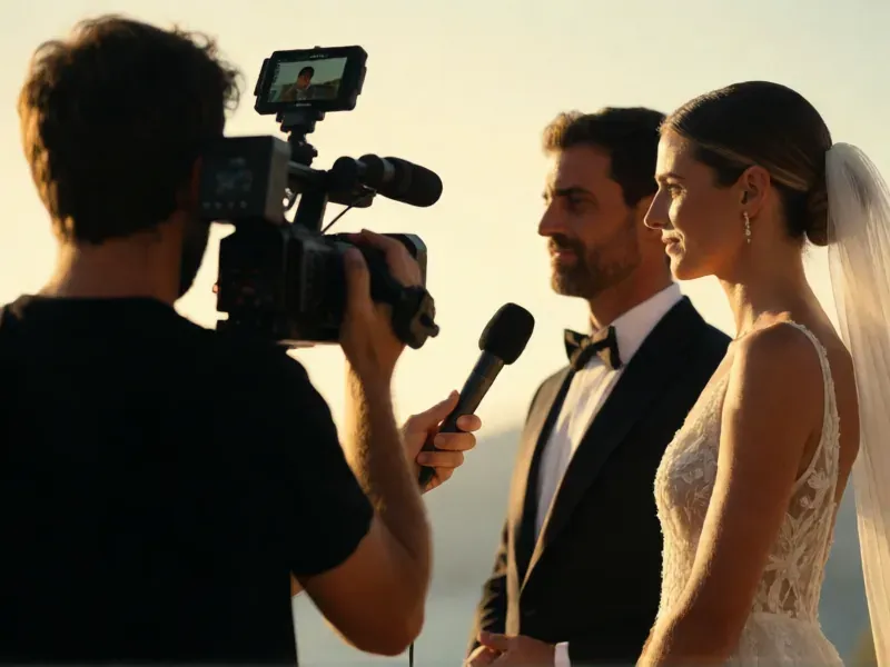 videografo capturando los votos de una boda